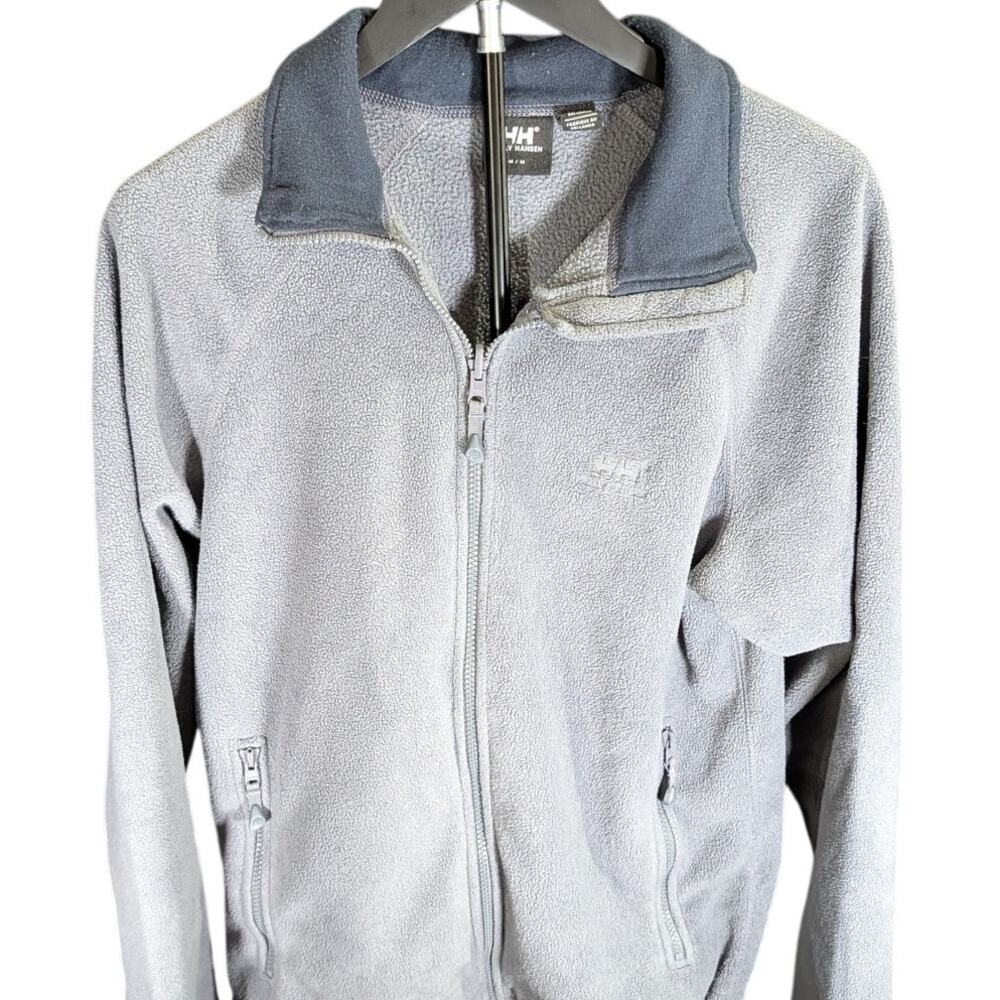 Helly Hansen Full Zip Fleece Jacket Gray Women's Medium Outdoor Hiking